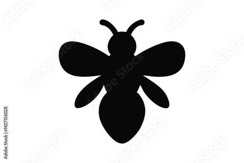 Bee Silhouette Icon: Symbol of Pollination and Nature