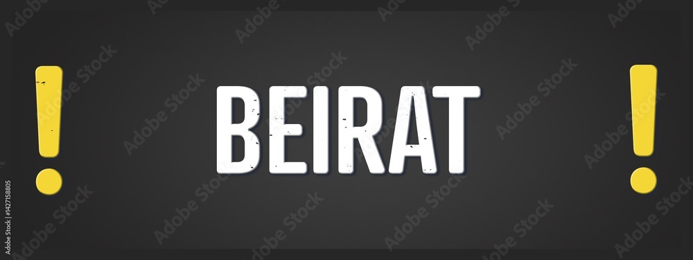 Fototapeta premium Beirat (Advisory Board) - A blackboard illustration with white text.
