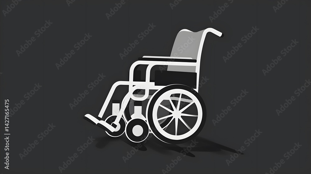 Fototapeta premium Professional Wheelchair Glyph Icon in Bicolor Flat Style for Accessibility Designs