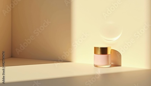 Wallpaper Mural Elegant cosmetic jar with golden lid in soft sunlight   Torontodigital.ca