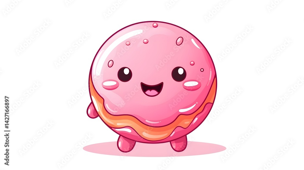 Fototapeta premium Unique logo design for a charming pink donut shop branding with a cute and humorous touch