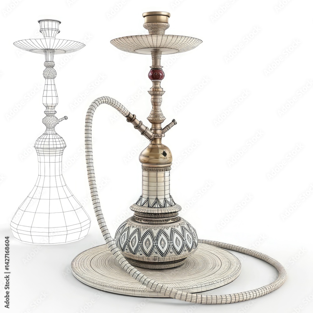 Naklejka premium hookah isolated on black