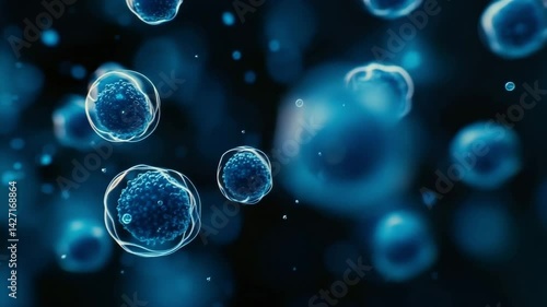 Wallpaper Mural Floating molecular structure on dark background – health and medical science concept Torontodigital.ca