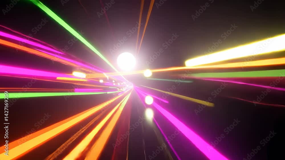 Abstract Neon Light Tunnel Background Abstract Neon Light Tunnel Background