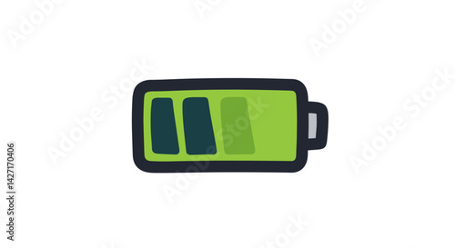 A good eco-friendly green vector. Battery level icon showing partial charge