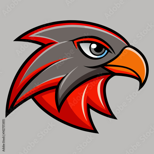 Eagle Head Icon: A stylized illustration of an eagle's head, rendered in bold lines and vibrant colors, poised with a keen gaze and emblematic of strength and freedom. 