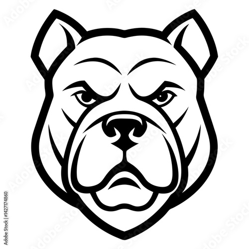 Bold and Determined: An illustration of a powerful dog, exuding strength and confidence, stands as a symbol of courage, resolve, and unwavering determination.