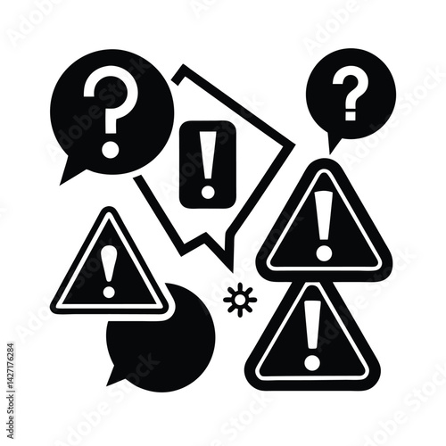 Vector Icon Set Featuring Alert Symbols