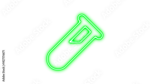 Wallpaper Mural Neon vial icon green color glow with transparent background Torontodigital.ca