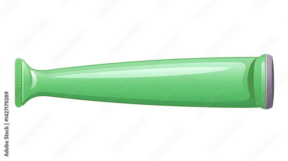 Whimsical and amusing green paint tube nearly depleted - vector illustration Whimsical and amusing green paint tube nearly depleted - vector illustration