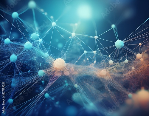 business conceptual image in blurred appearance and minimal design with limited color tones neural network ai generated