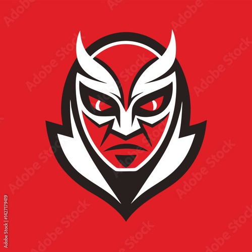 Bold and dynamic vector logo featuring a fierce animal mask design with striking colors and sharp lines, ideal for sports teams or gaming affiliations