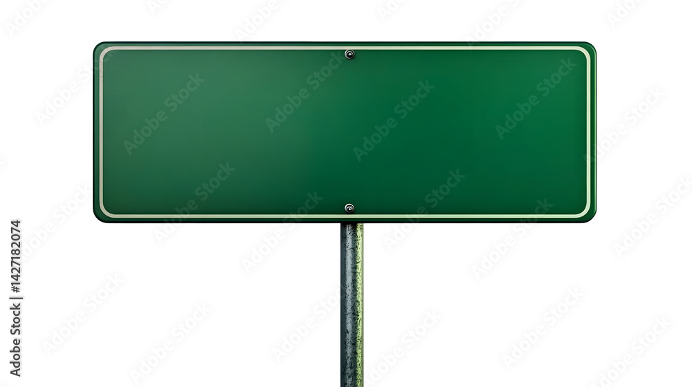 Empty blank green street road sign isolated on white background Empty blank green street road sign isolated on white background
