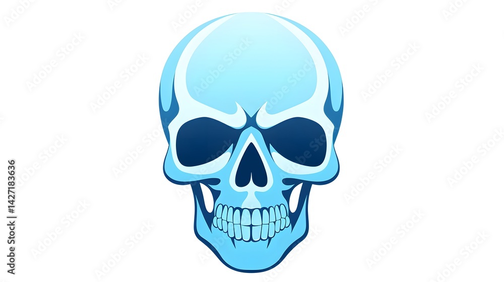 Skull Vector Icon Flat Symbol Soft Blue CO 2 Image for Professionals Skull Vector Icon Flat Symbol Soft Blue CO 2 Image for Professionals