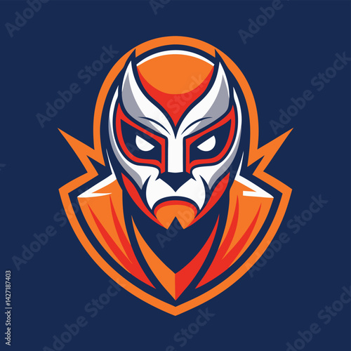 Bold and dynamic vector logo featuring a fierce animal mask design with striking colors and sharp lines, ideal for sports teams or gaming affiliations