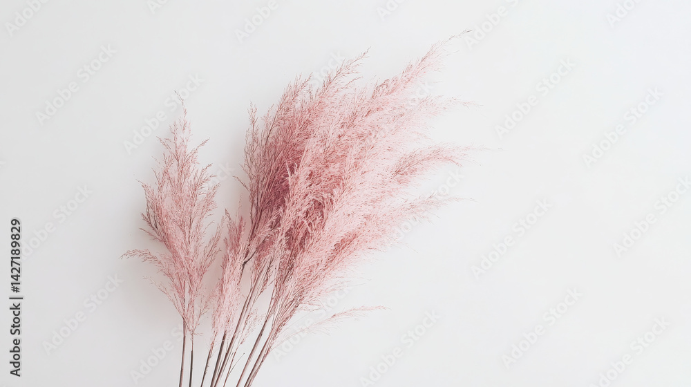 Fototapeta premium A bunch of pink flowers are blowing in the wind