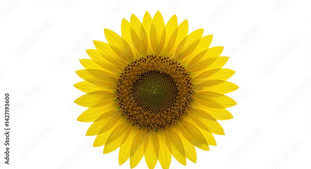 Fototapeta premium Minimalist Sunflower Head on White Background