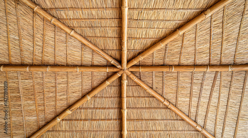 Close Up Woven Bamboo Ceiling Design