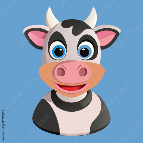 Playful Cow Portrait: A charming and whimsical portrait of a cow. With its expressive eyes and gentle demeanor, the cow exudes a sense of innocence and joy.