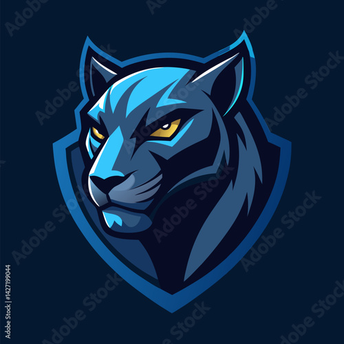 Dynamic Panther Icon: A sleek, stylized panther head logo with striking golden eyes and a formidable gaze, set against a shield. The bold and graphic design captures the essence of strength, stealth.
