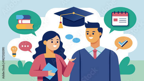 A discussion on the longterm effects of student loan debt and the importance of budgeting and saving in order to pay it off efficiently after. Vector illustration