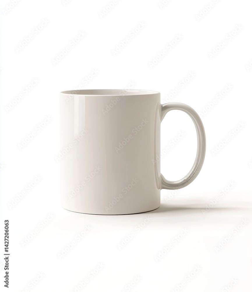 Fototapeta premium Plain white coffee mug on white background. (2)