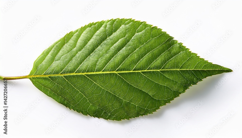 Obraz premium green leaf on white