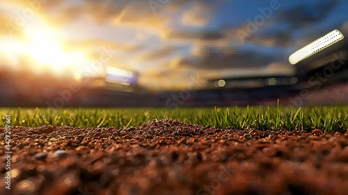 Obraz na płótnie Sunset View Of A Baseball Field w salonie