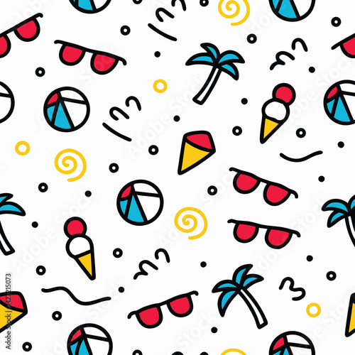 Summer Pattern with Beach Elements