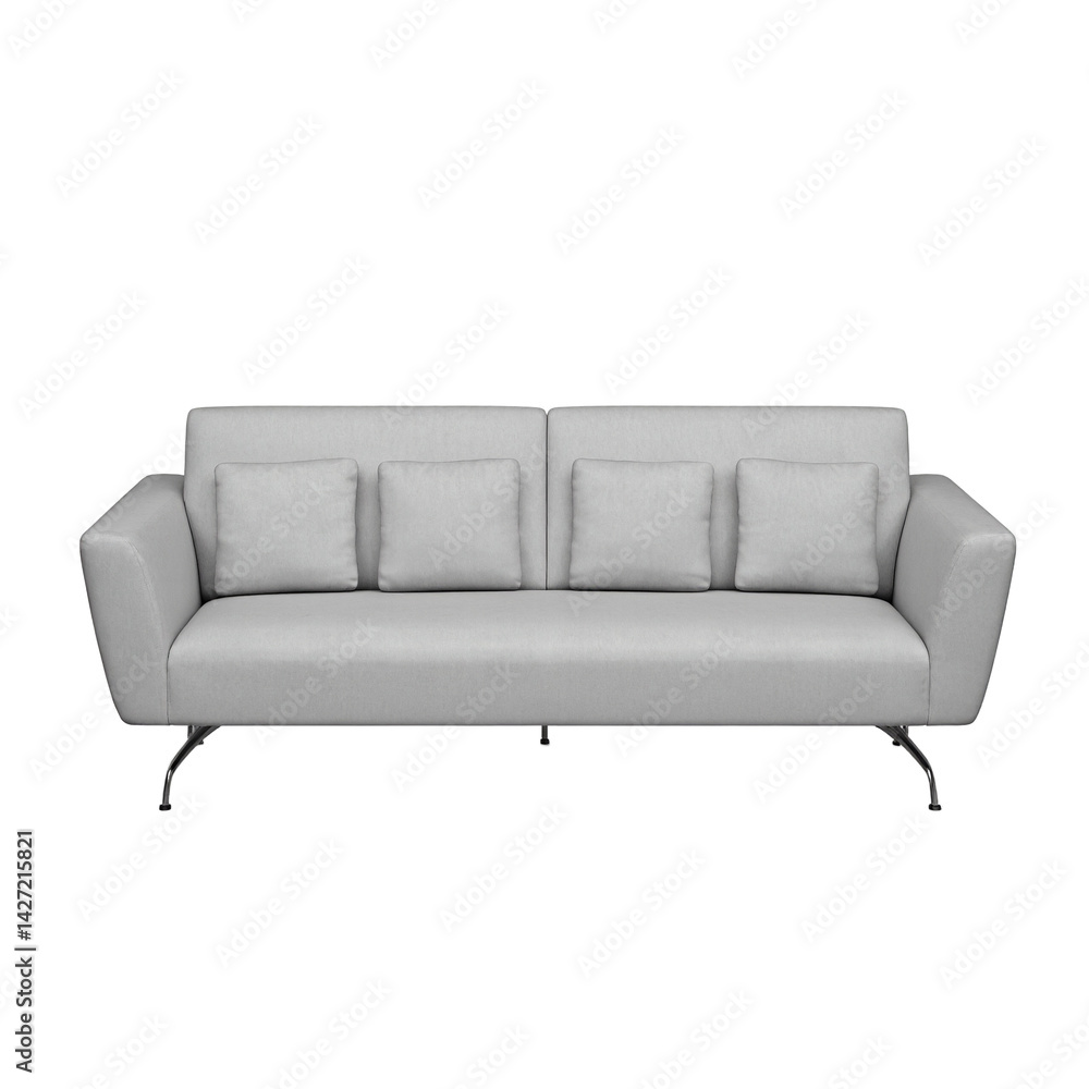 Isolated modern gray fabric sofa minimalist design Isolated modern gray fabric sofa minimalist design