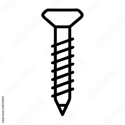 Screw design illustration, icon, vector