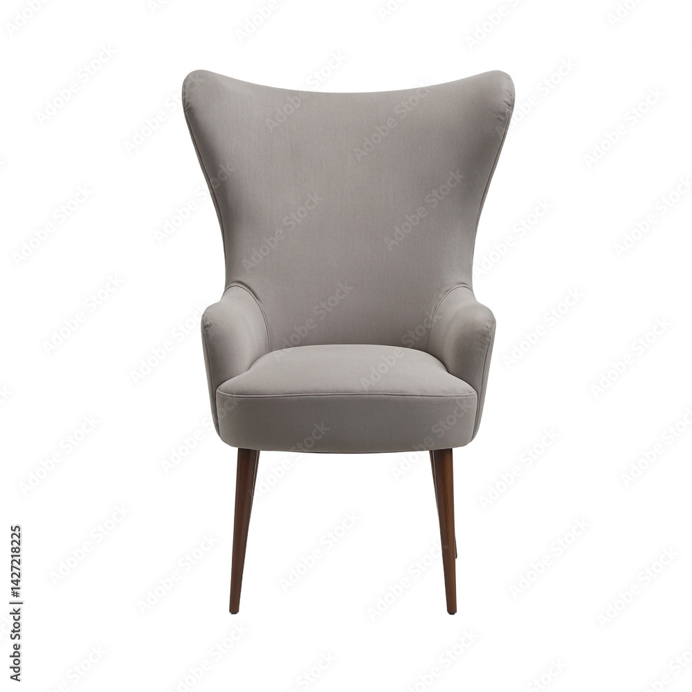 Isolated elegant high back upholstered dining chair in velvet Isolated elegant high back upholstered dining chair in velvet