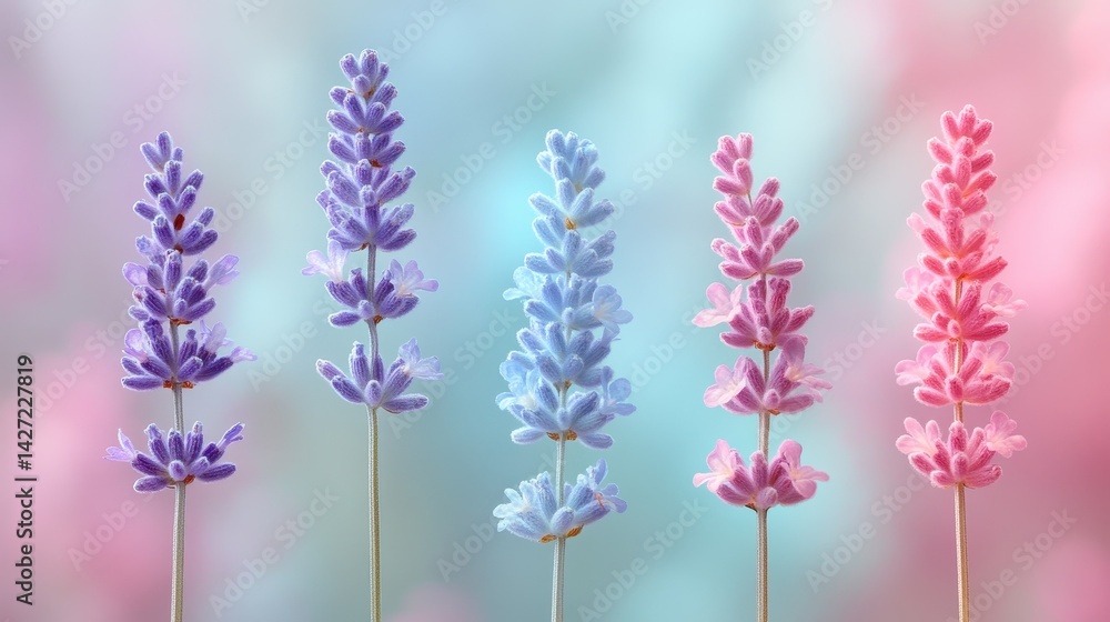 Obraz premium Lavender flowers, pastel background, spring, nature, botanical photography, website banner