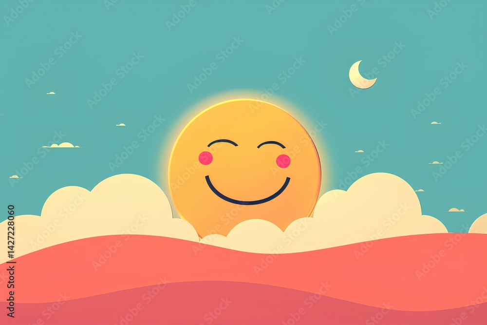 Fototapeta premium baby sleeping on the moon