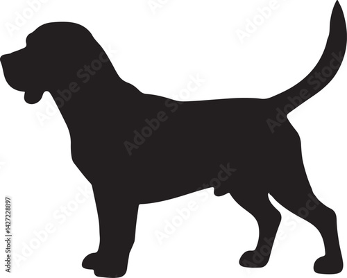 Beagle Dog Silhouette Sniffing Ground