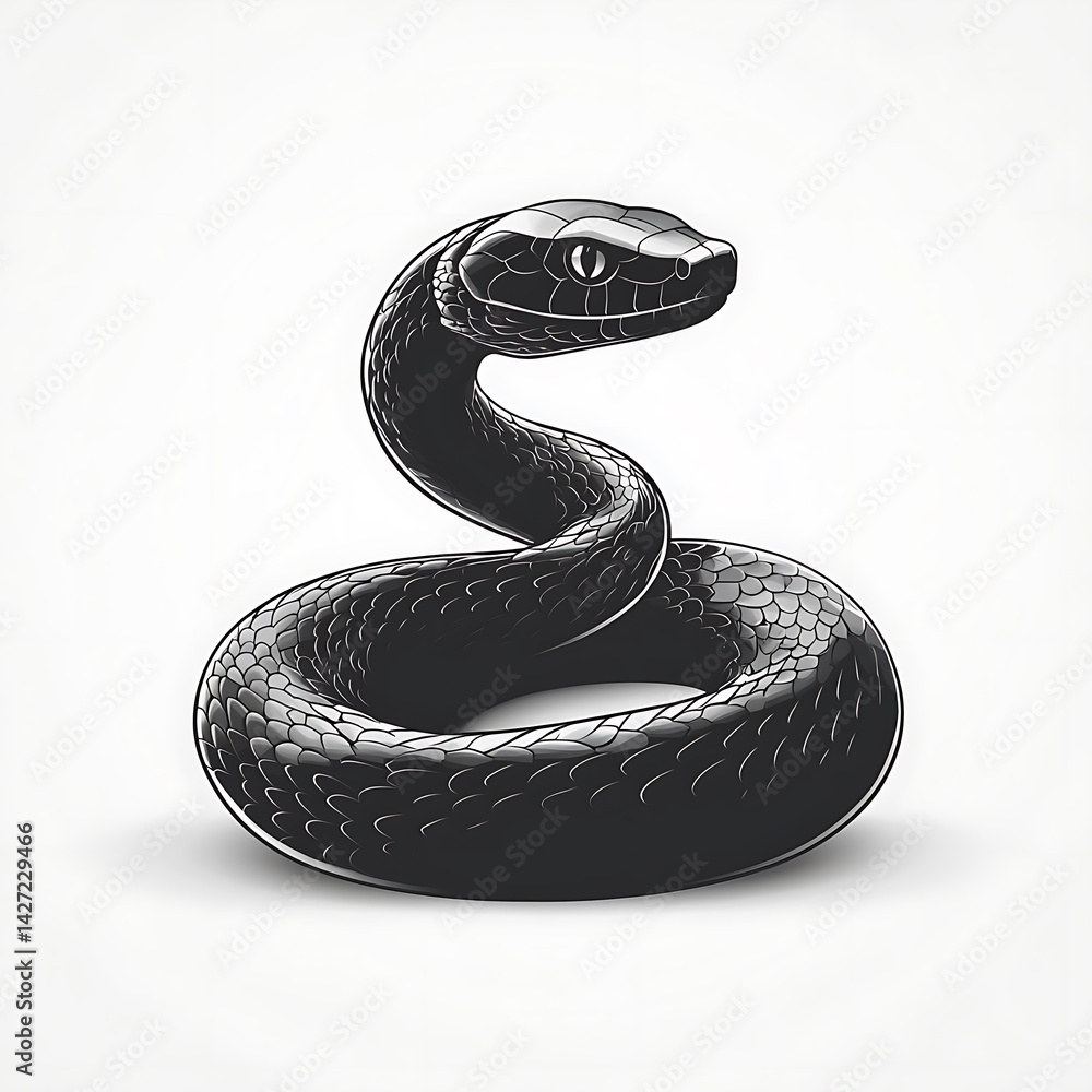 Obraz premium Dark serpent illustration graphic symbol high resolution picture
