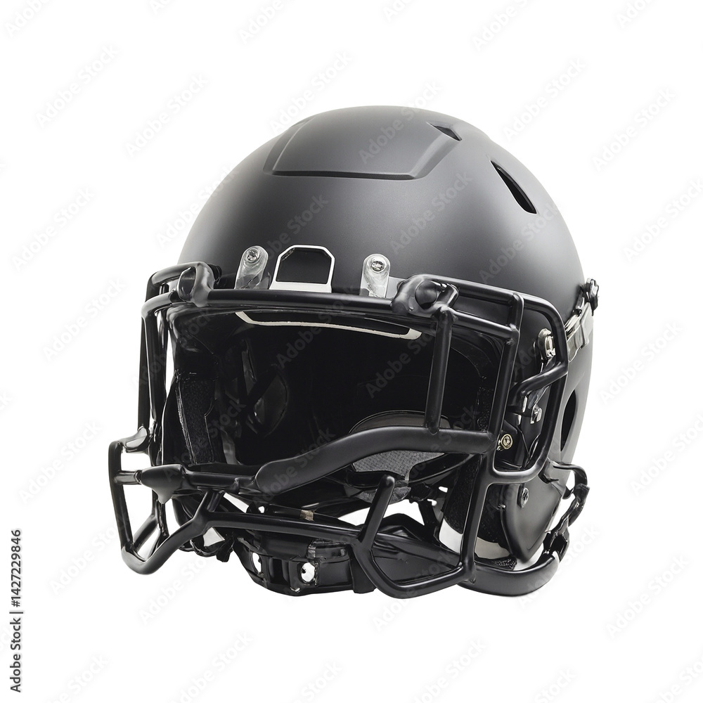 Naklejka premium Isolated modern ergonomic football helmet with matte finish on a white background
