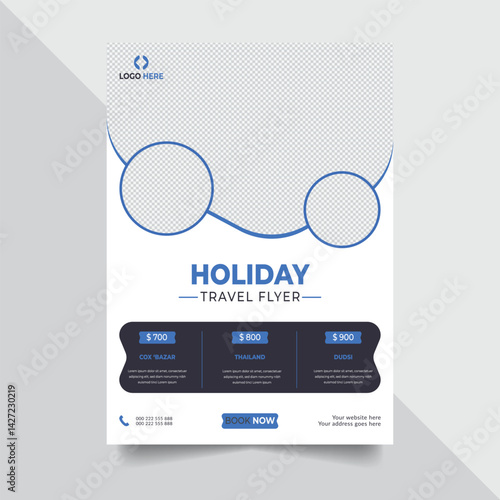 Travel flyer template, tour travel template design, vector flyer, explore flyer, vacation flyer