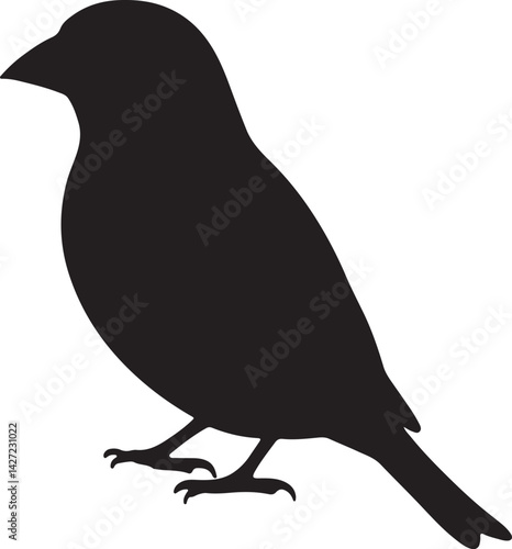 Greenfinch Vector Silhouette