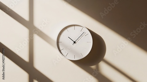 Wallpaper Mural Quiet timepiece with subtle light shadows on minimalist neutral background Torontodigital.ca