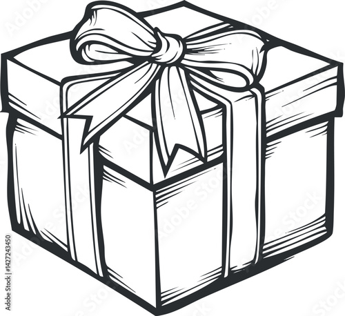 A decorative gift box with a bow, perfect for celebrations and special occasions.