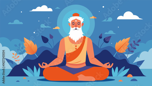 Despite facing constant adversity the Stoic individual maintains a sense of inner peace and contentment finding joy in the simple s of life.. Vector illustration