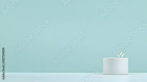 Wallpaper Mural White Cylinder Object Against Light Blue Background Torontodigital.ca