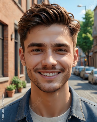 Portrait of a simple happy young man 