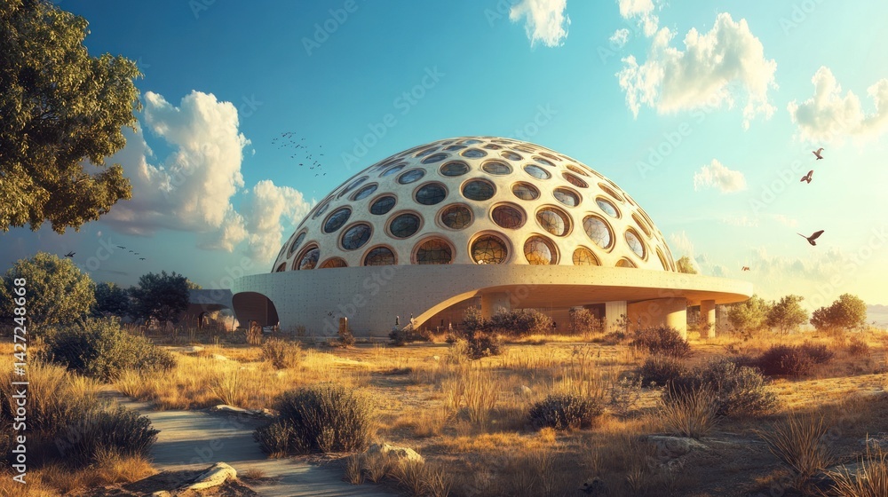 Fototapeta premium Desert Dome Eco-Resort Sunset Vista