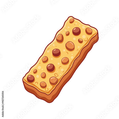 Granola bar vector isolated, healthy snack concept