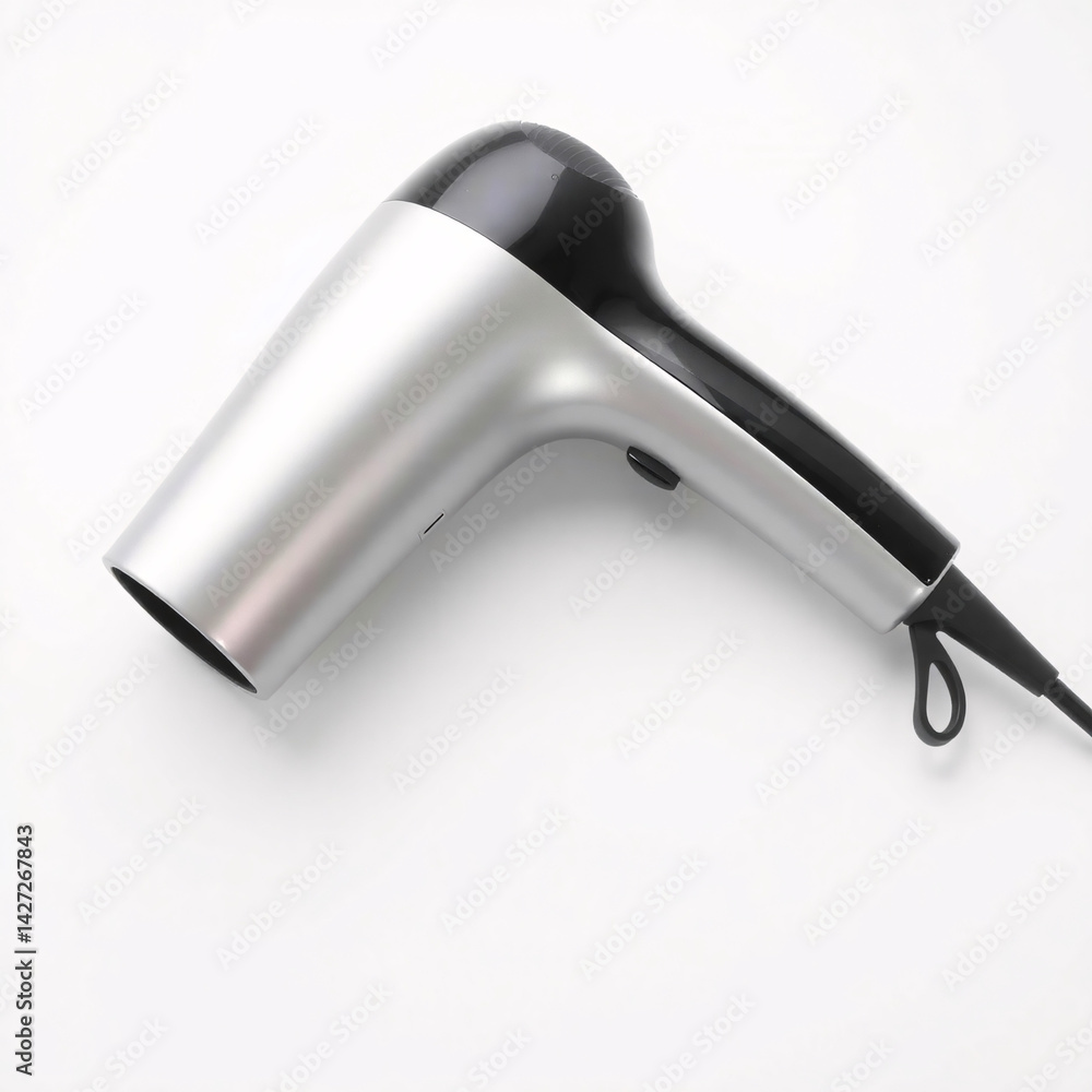 A silver and black hair dryer tool create with generative ai A silver and black hair dryer tool create with generative ai