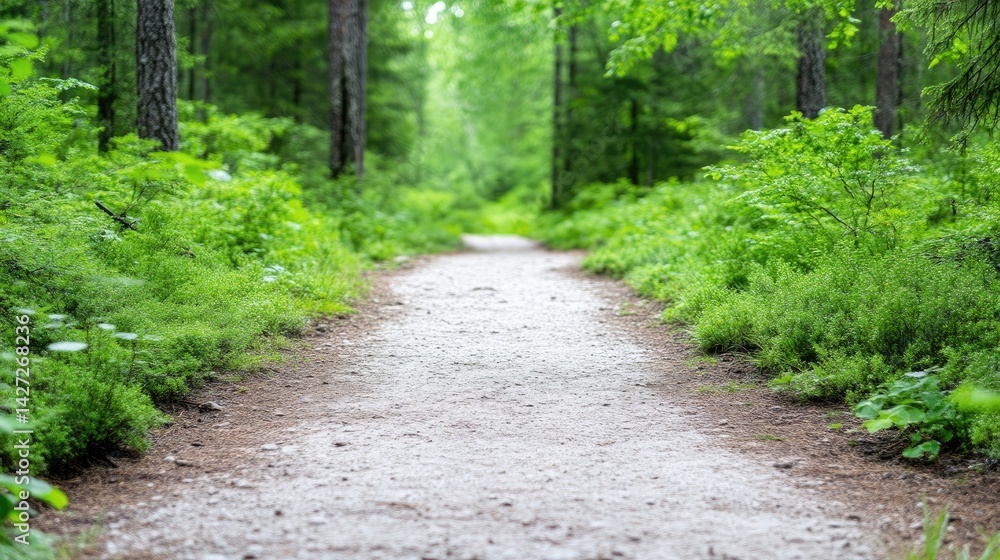 Forest path winding through lush greenery Forest path winding through lush greenery