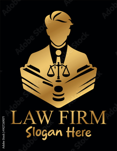 Law Firm and Attorney logo with creative element style. Concept of law justice vector illustration set.