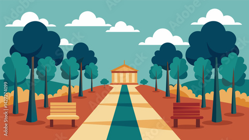 Along the philosophers walk one can sense the weight of ancient knowledge and profound ideas.. Vector illustration